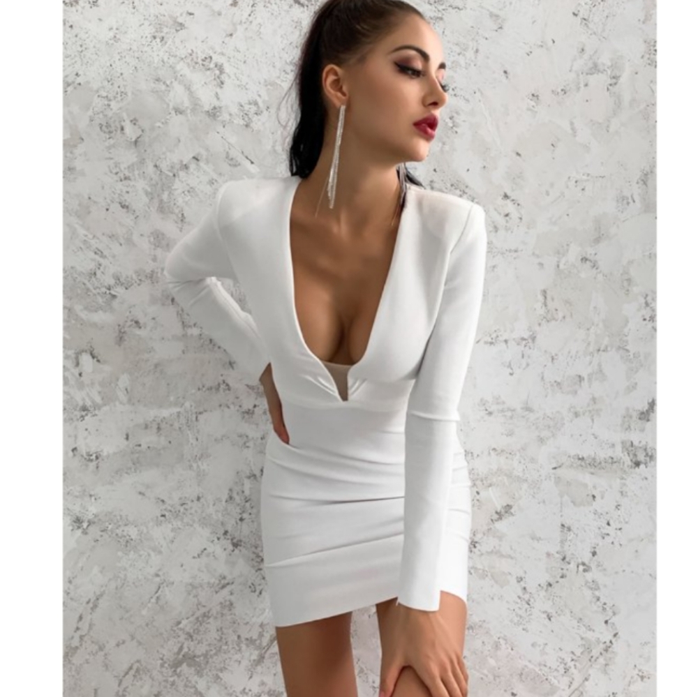 White zipper dress